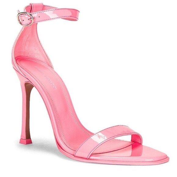 AMINA MUADDI Kim Patent Sandal in Bubble 37.5 New with Box Womens High Heels - Picture 1 of 13
